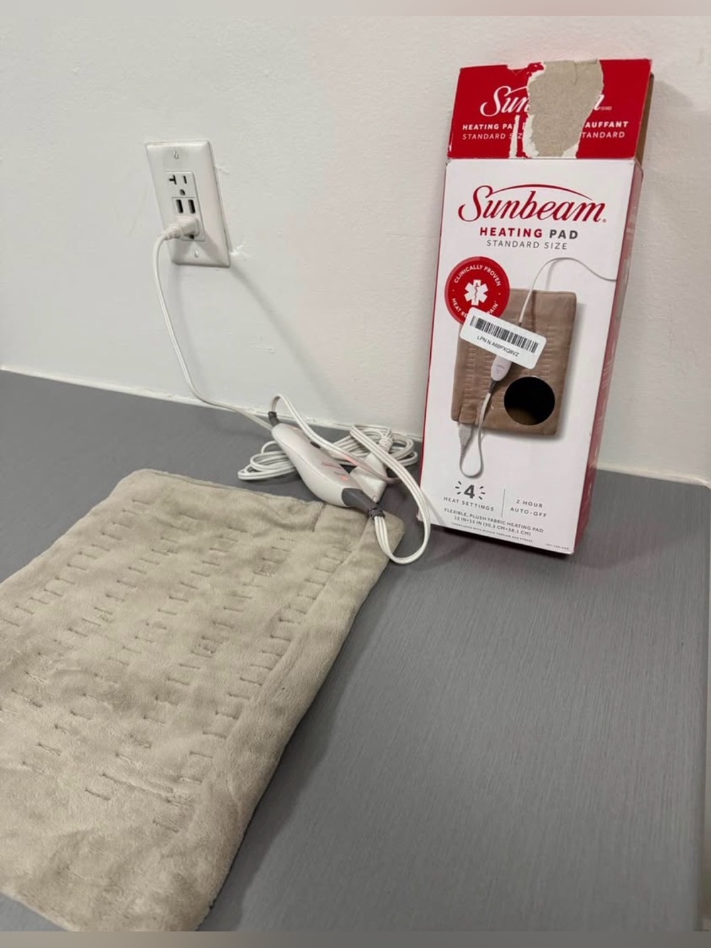 Sunbeam UltraHeat Heating Pad 12” x 15” – 3 Adjustable Heat Levels